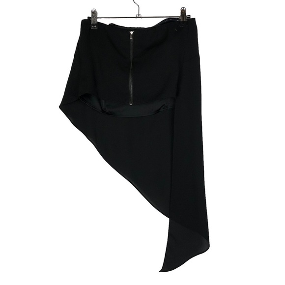 Express Black Asymmetrical Strapless Tank Top XS - Picture 2 of 3